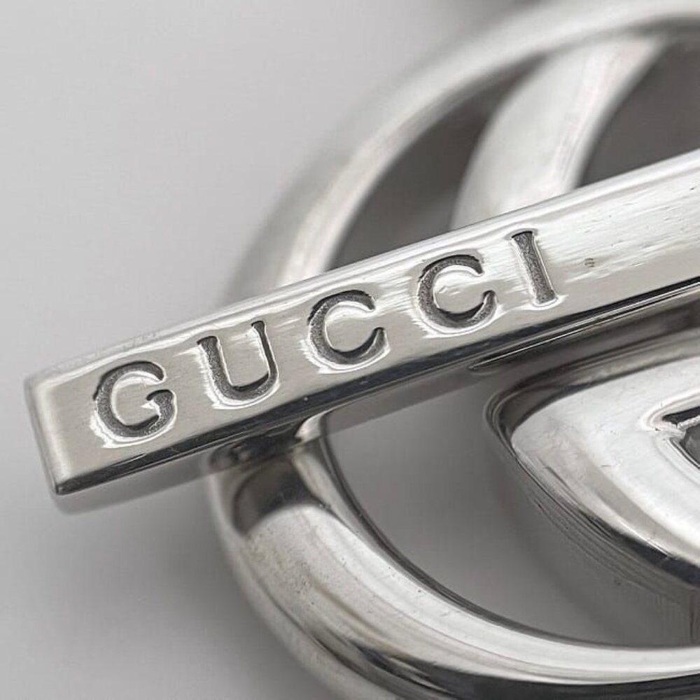 Gucci Necklace Silver Interlocking Polished Ag - Picture 5 of 10